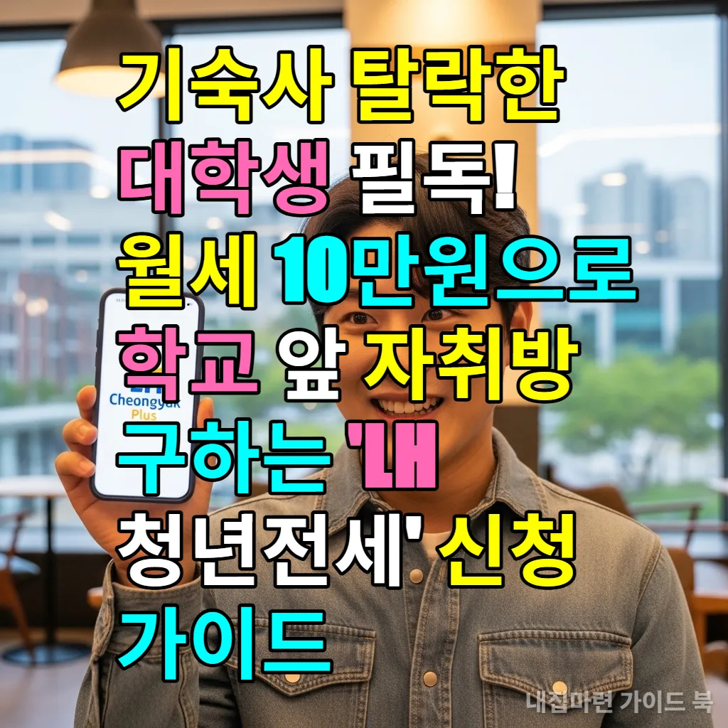 LH 청약플러스 앱을 보며 기뻐하는 한국 대학생의 모습