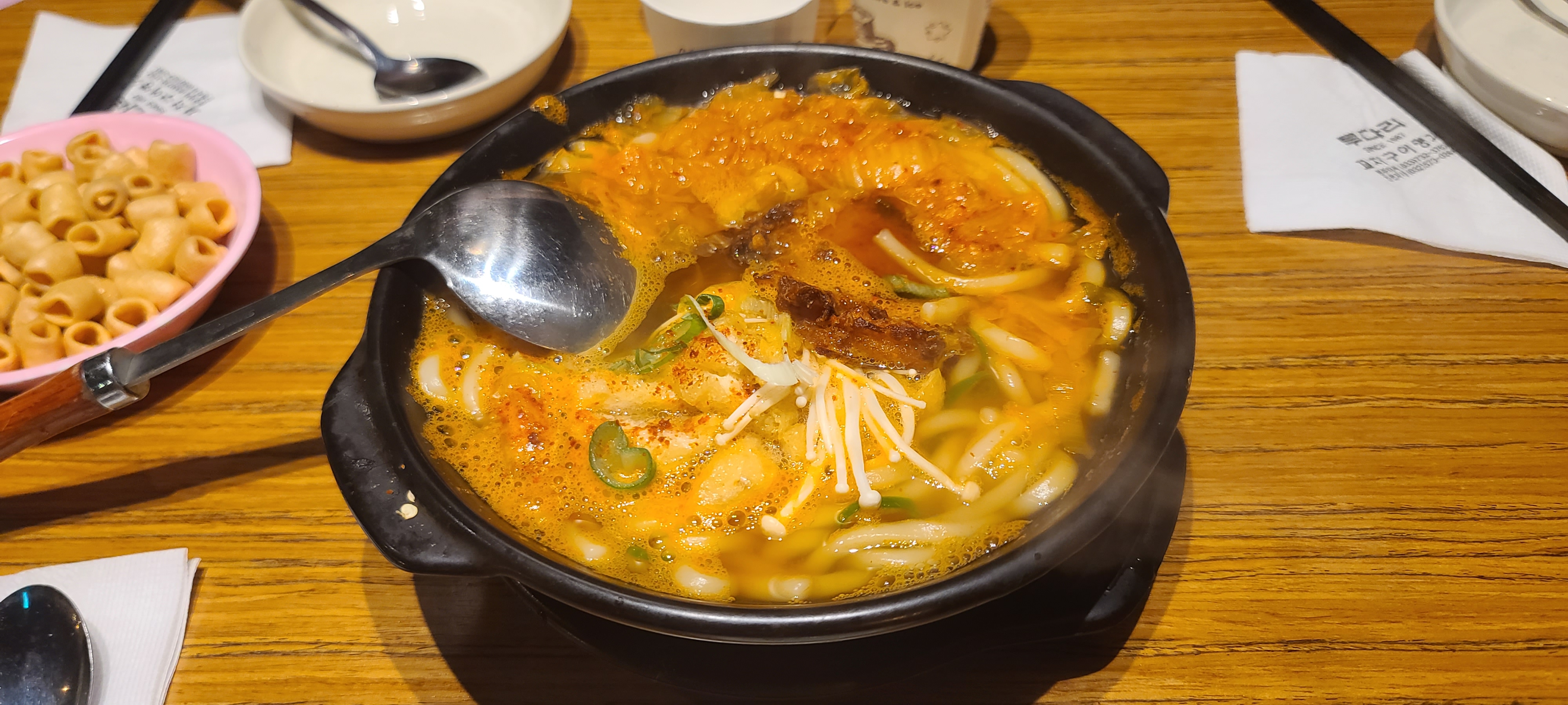 인천 송도 투다리 롯데몰점 김치우동 태블릿 주문