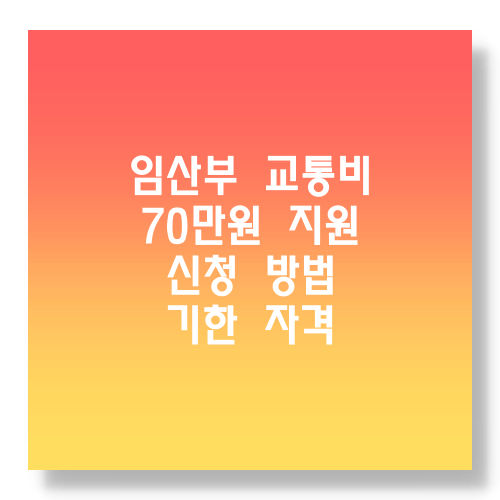 임산부 교통비 70만원 신청기한