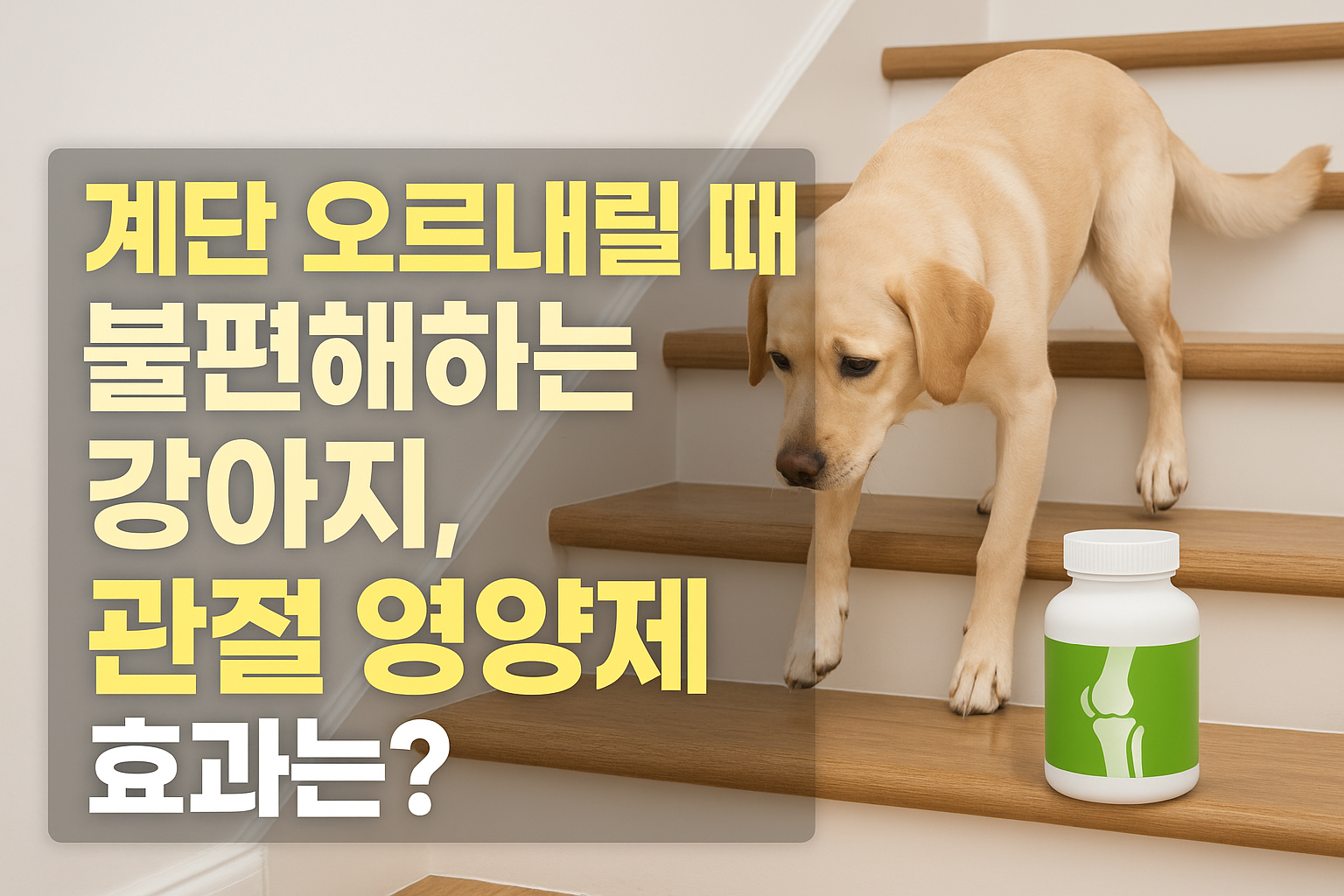 계단 오르내릴 때 불편해하는 강아지, 관절 영양제 효과는?