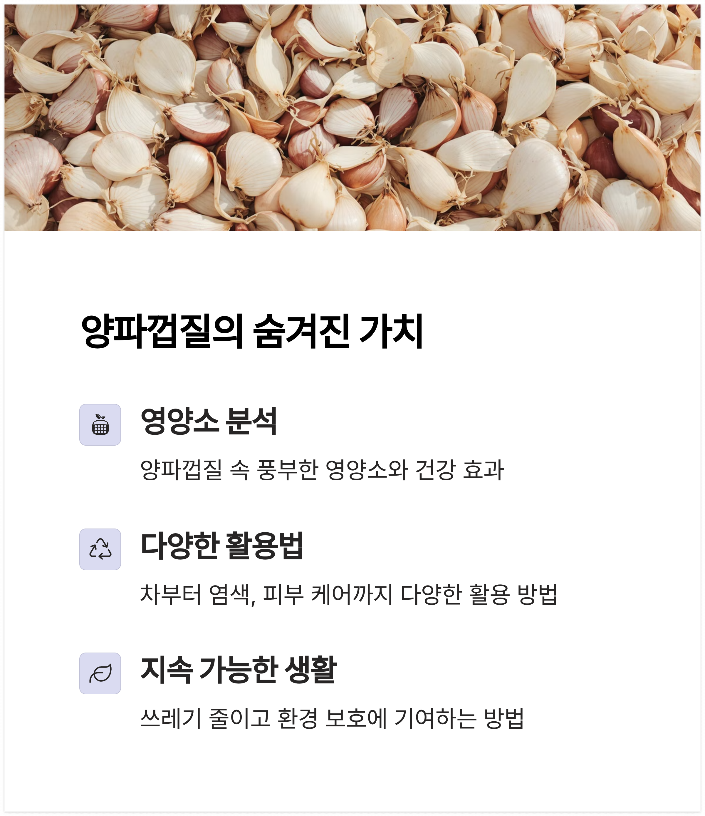 양파껍질의 가치