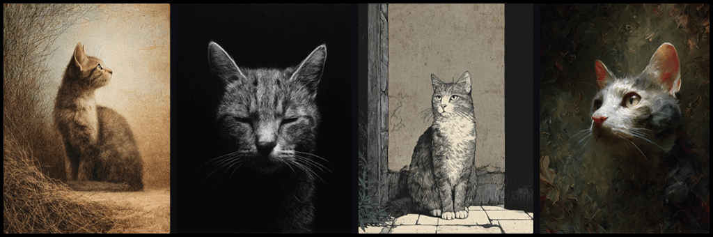 standard 모드 고양이 이미지 예시 Midjourney