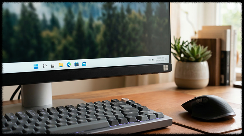 윈도우 11 작업표시줄에서 네트워크 아이콘이 보이지 않는 모습