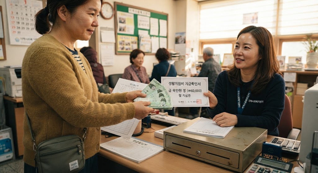경증장애인이 월 6만 원 지원금 지급받는 모습