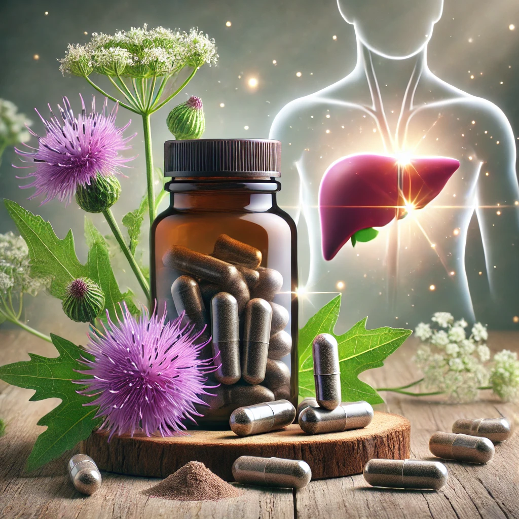 밀크시슬(엉겅퀴) 추출물과 간 건강 관련 이미지