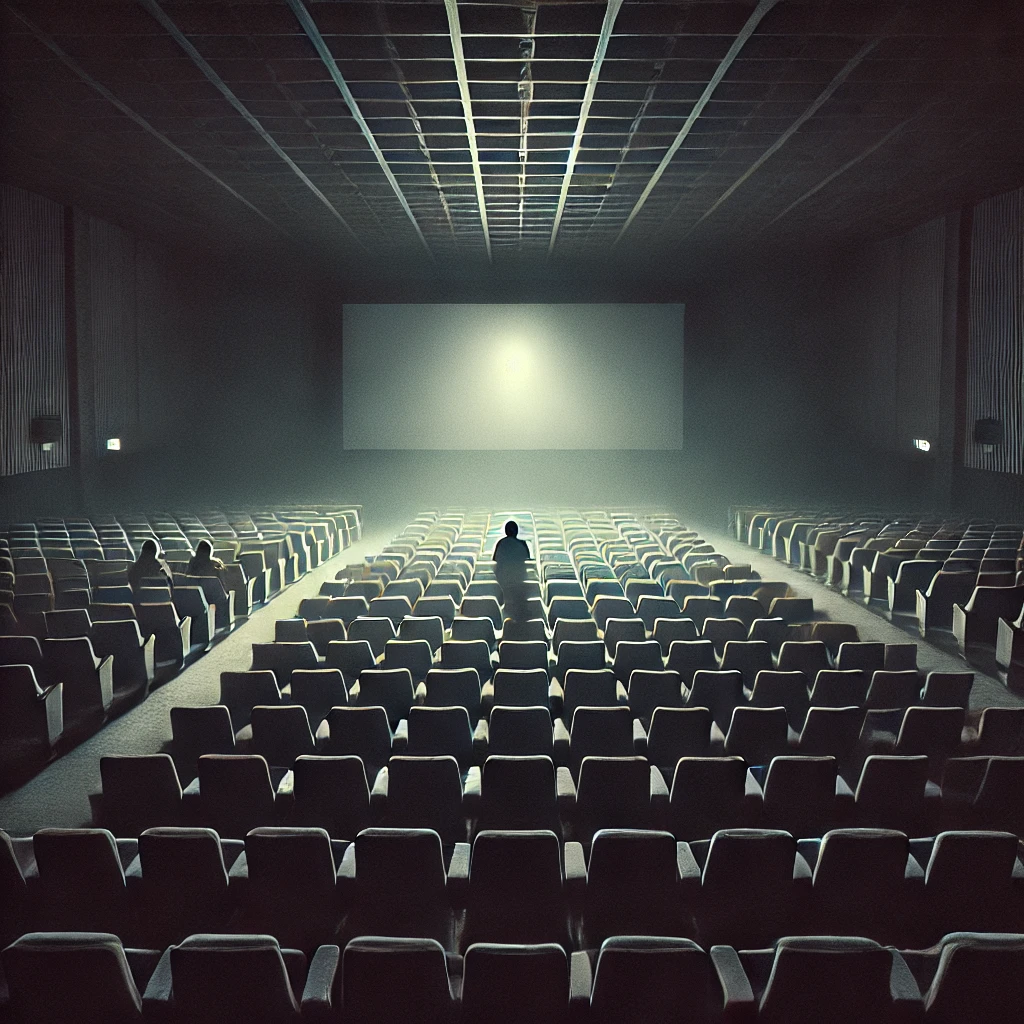 팬데믹과 OTT시대라는 위기를 겪으며 관객 수가 감소해 썰렁한 영화관 이미지