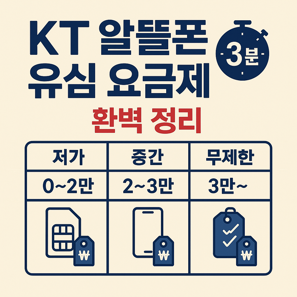 KT 알뜰폰 유심 요금제 3분 완벽 정리