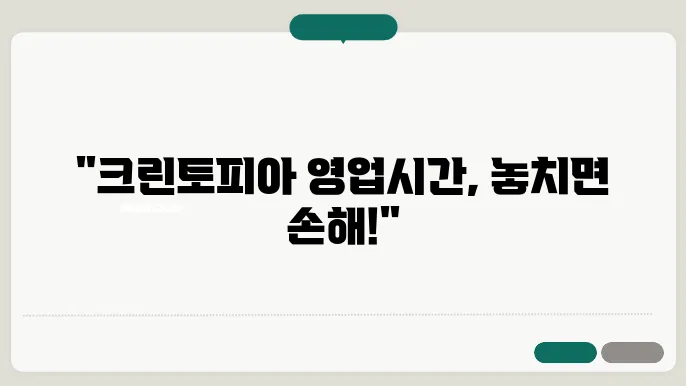 크린토피아 영업시간