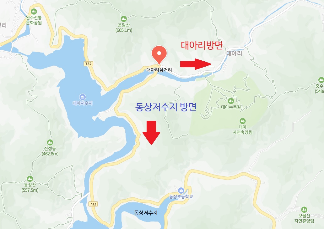 동상계곡 지도