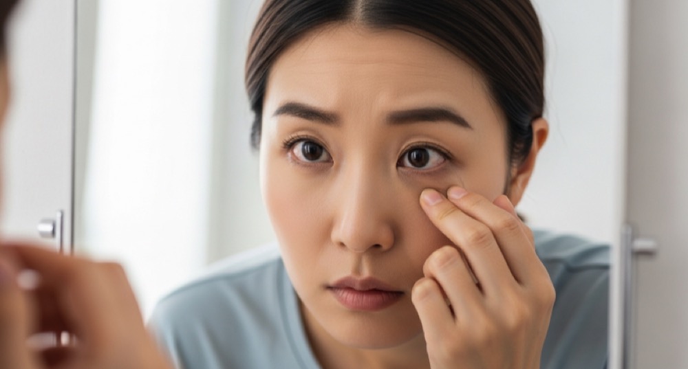 결막염 치료 방법 진행 상태를 확인하는 모습