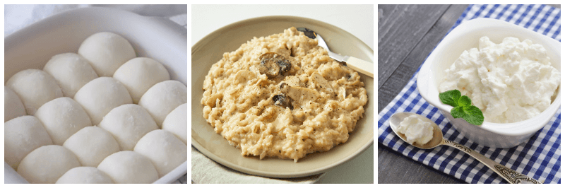 우유떡, 버섯 크림 리조또, 리코타 치즈 사진