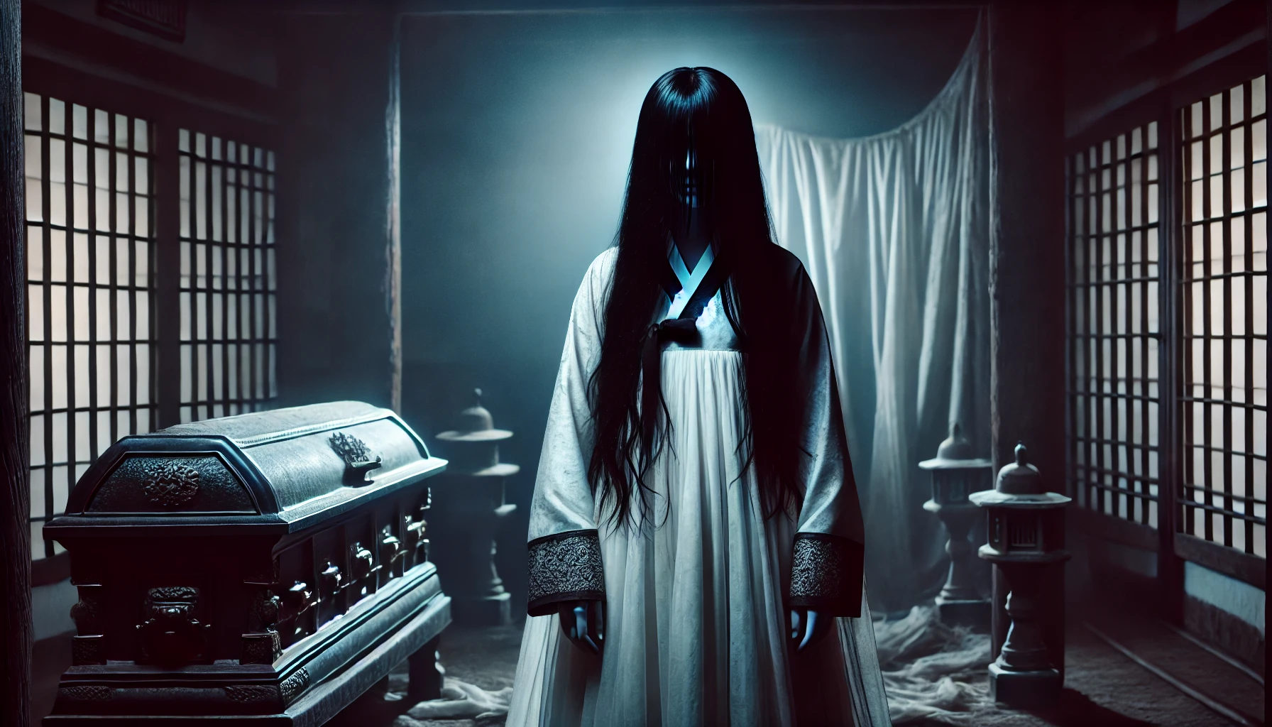 시각적 공포 요소로서의 소복