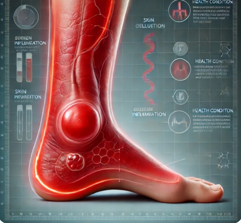 봉와직염 실제 증상 표현 (다리 부종, 홍반)