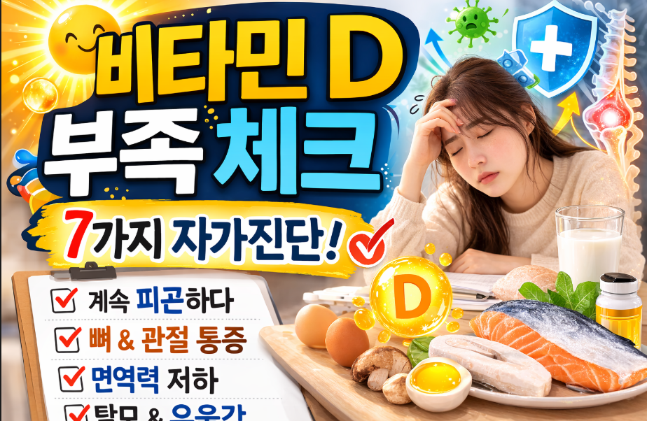 비타민 D 부족 확인 방법 : 증상, 음식, 햇빛 노출 시간까지 한 번에 정리