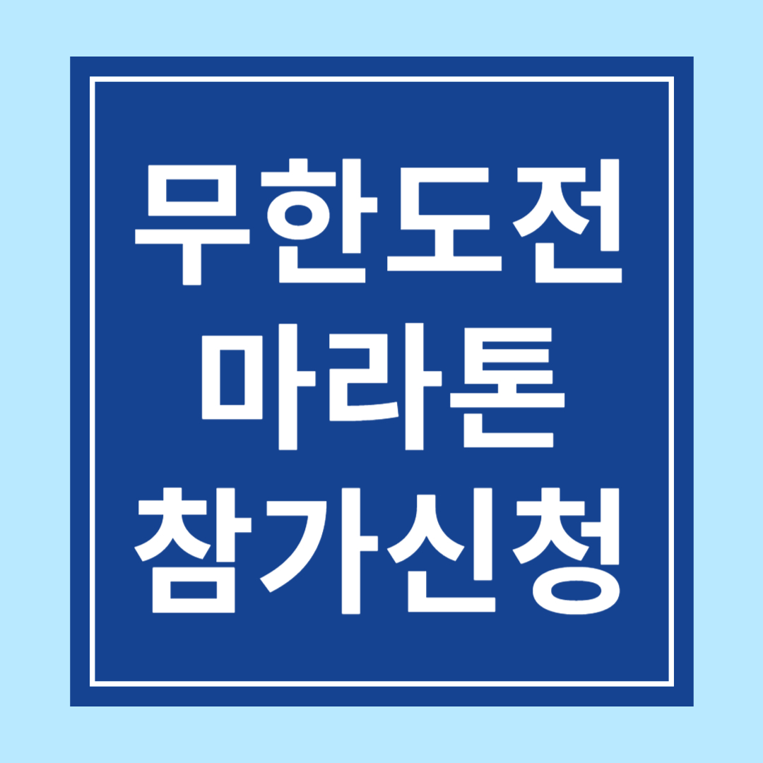 2025 무한도전 마라톤 참가신청