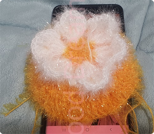 라인장식 꽃 호빵수세미