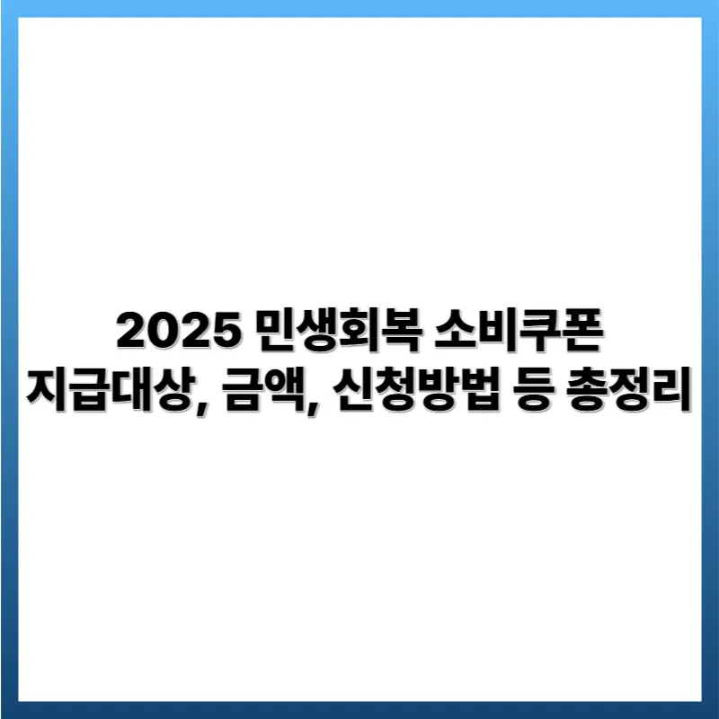 민생회복 소비쿠폰