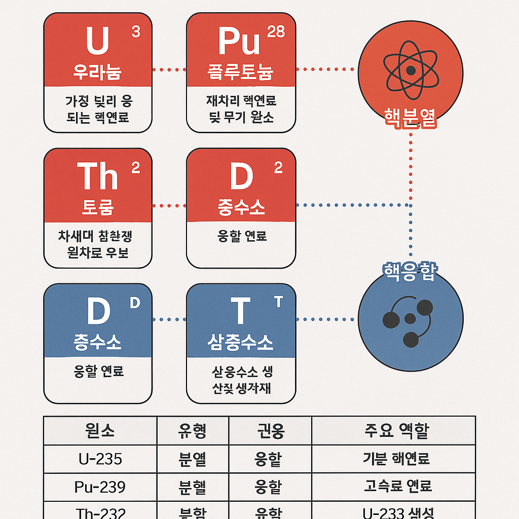핵발전에 사용되는 대표 원소들: 원자로를 움직이는 원소의 힘