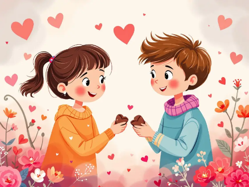 발렌타인데이-남녀-꽃-초콜릿