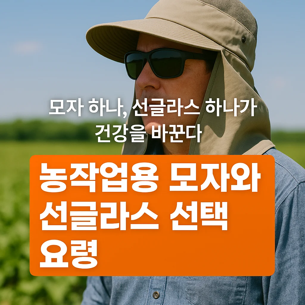 농작업안전관리 : 농작업용 모자와 선글라스 선택 요령