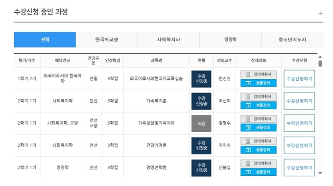 진흥원격평생교육원 웹사이트 이용방법