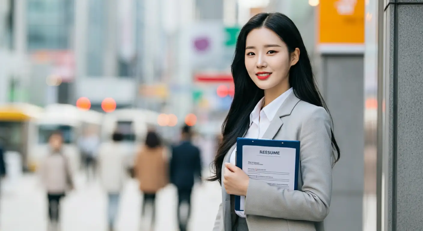 취업 준비를 하는 여성