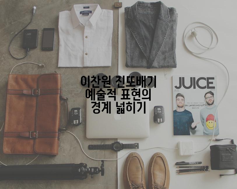 이찬원 진또배기 예술적 표현의 경계 넓히기