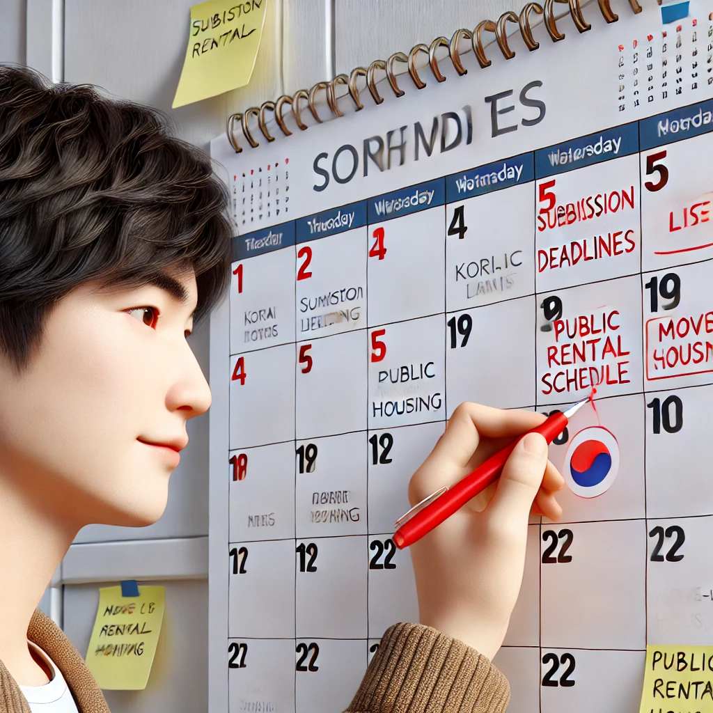 임대주택 일정을 달력에 표시하는 사람