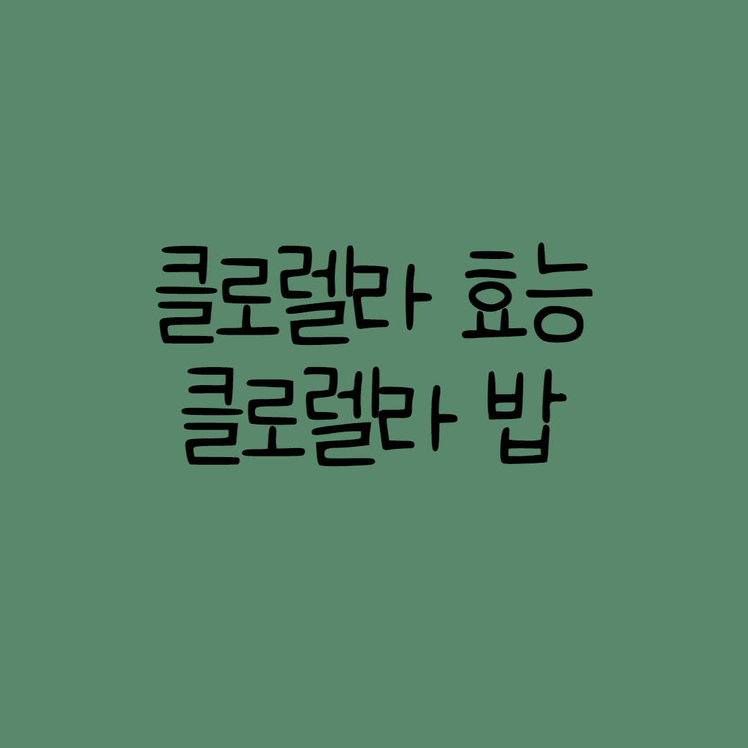 클로렐라 효능
