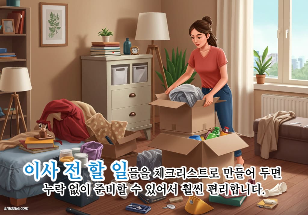 이사 전 할 일들을 체크리스트로 만들어 두면 누락 없이 준비할 수 있어서 훨씬 편리합니다.