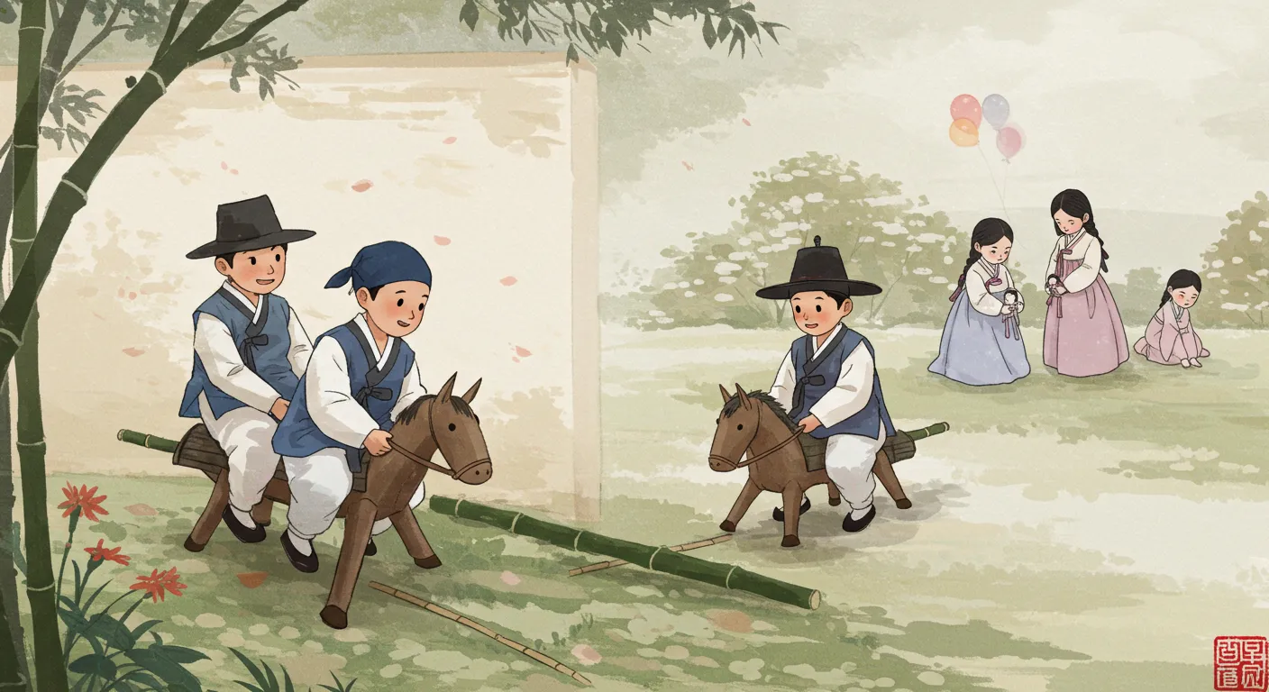 말타고 노는 아이들 모습