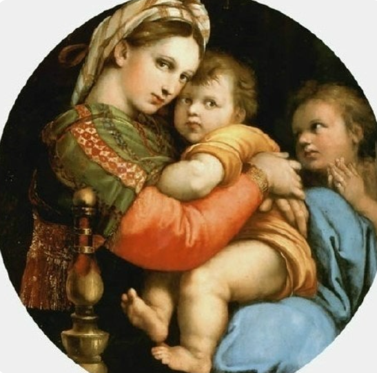 의자에 앉은 성모 마리아