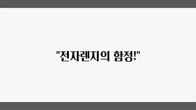 이런 음식을 전자렌지에 넣지 말아주세요.