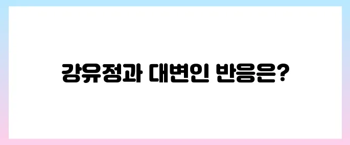 강유정 프로필, 대통령비서실 대변인 반응은?