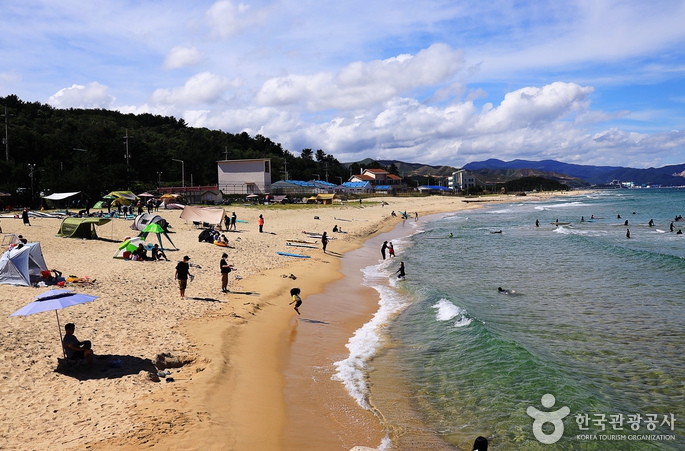 대진해수욕장-백사장과-맑은바닷물