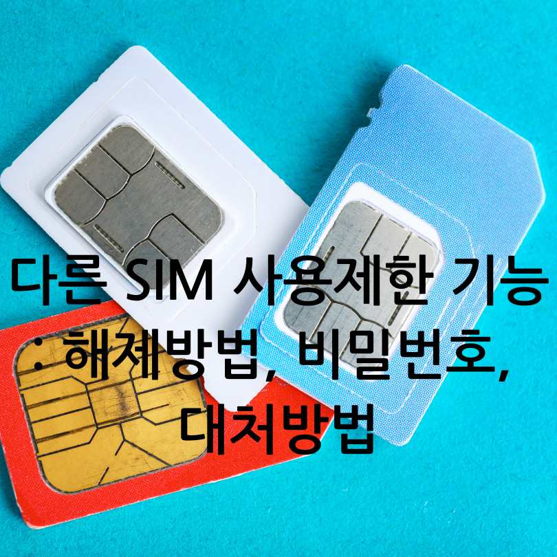 다른 SIM 사용제한 기능 : 해제방법, 비밀번호, 대처방법