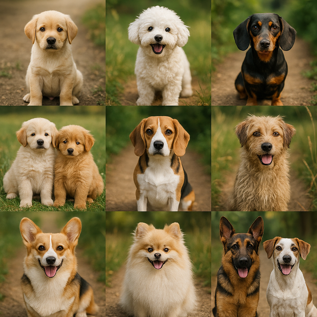 여러 강아지 사진