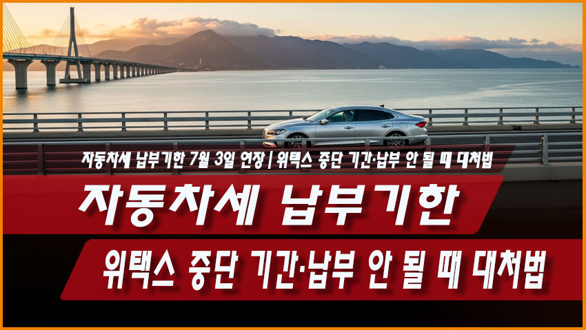 2026 자동차세 납부기한 7월 3일 연장｜위택스 중단 기간&middot;납부 안 될 때 대처법