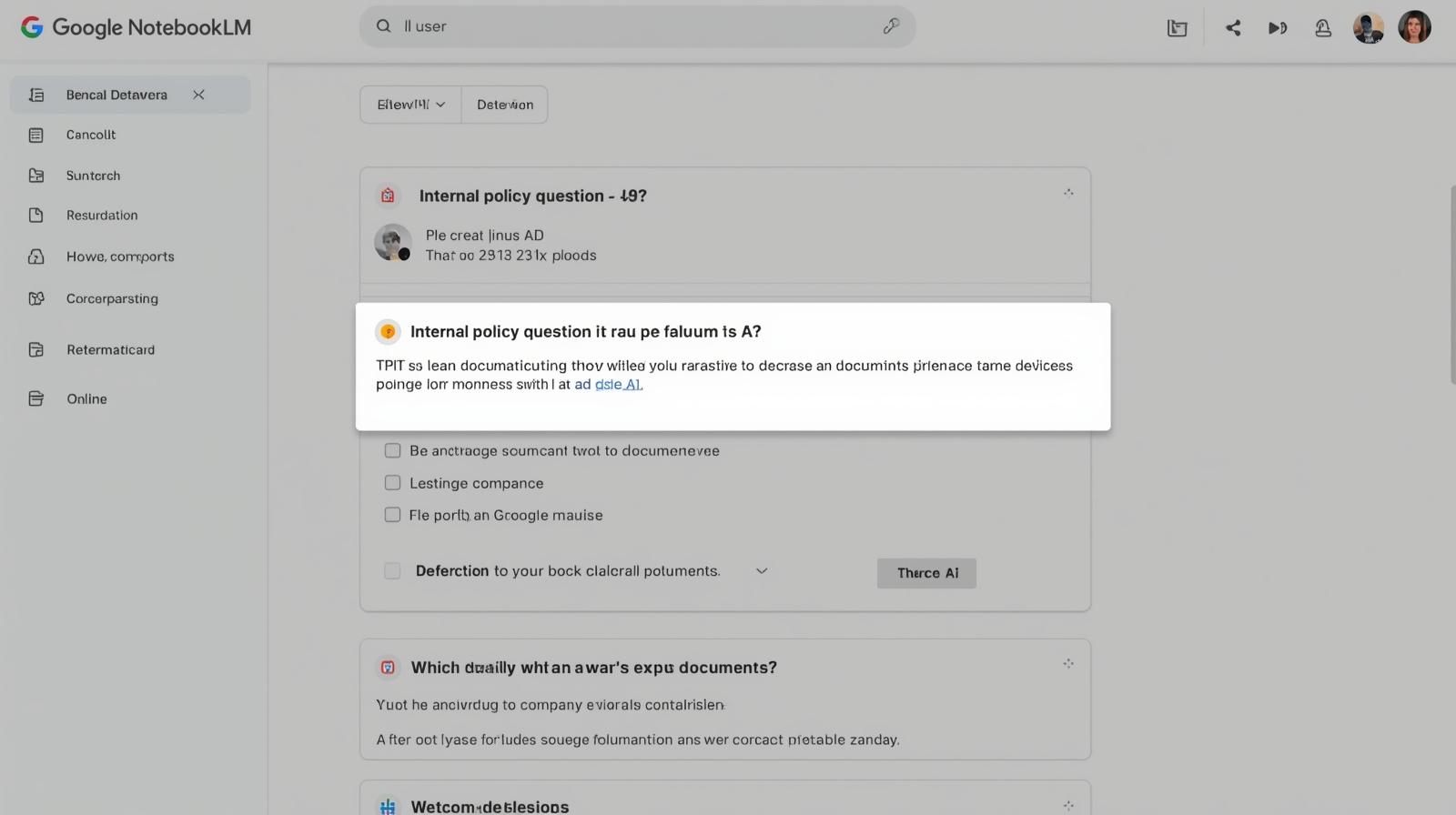 노트북LM으로 업무 온보딩 교육 활용 예시 화면