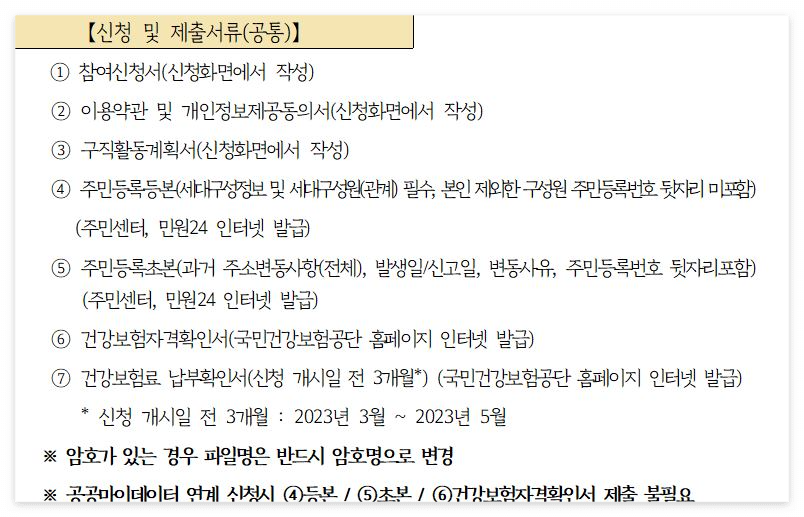 신청 및 제출서류
