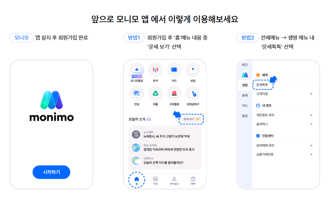 삼성생명 무료운세 바로가기 (https://www.monimo.com/)