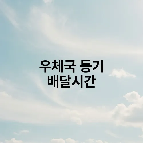 우체국 등기 배달시간
