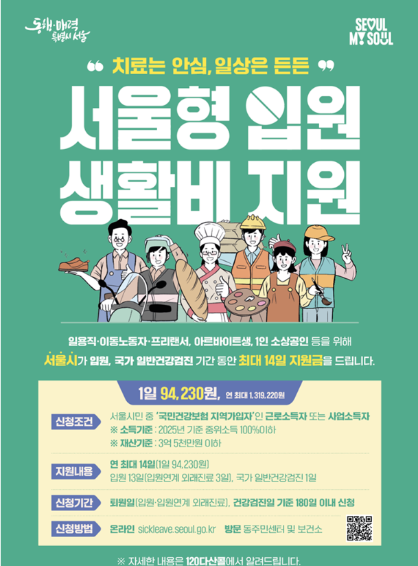 서울형 입원 생활비 지원