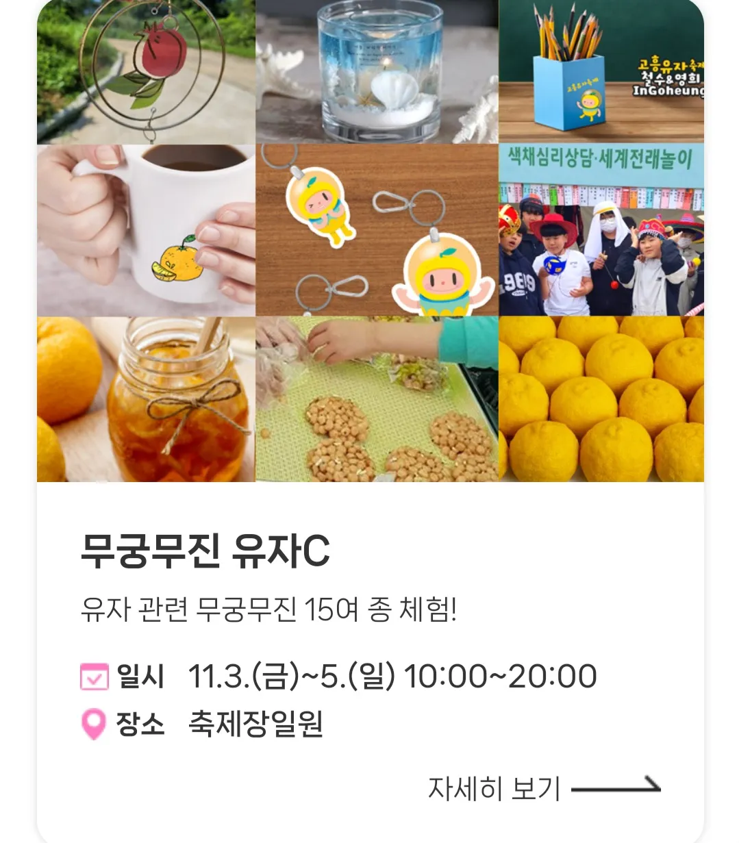 고흥유자축제 - 체험/참여 프로그램 : 무궁무진 유자C