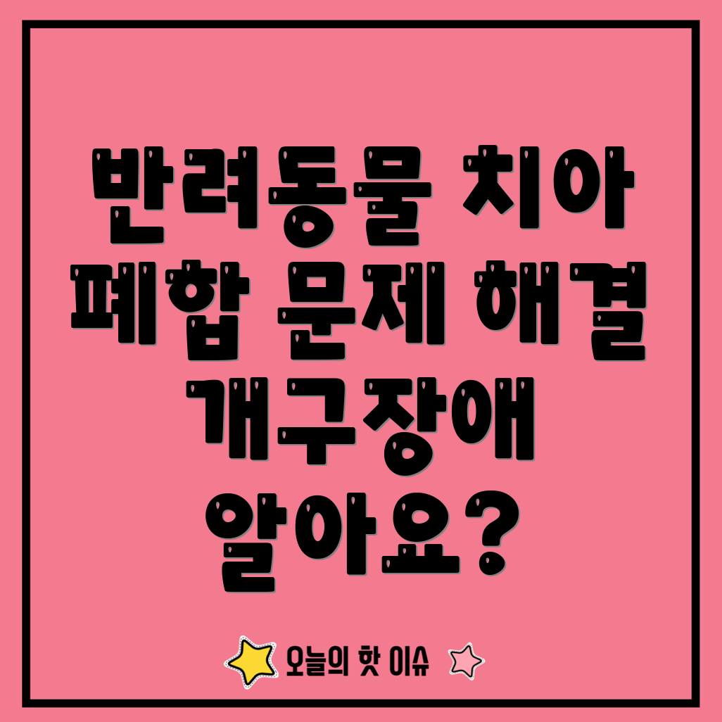 반려동물 치아 개구장애