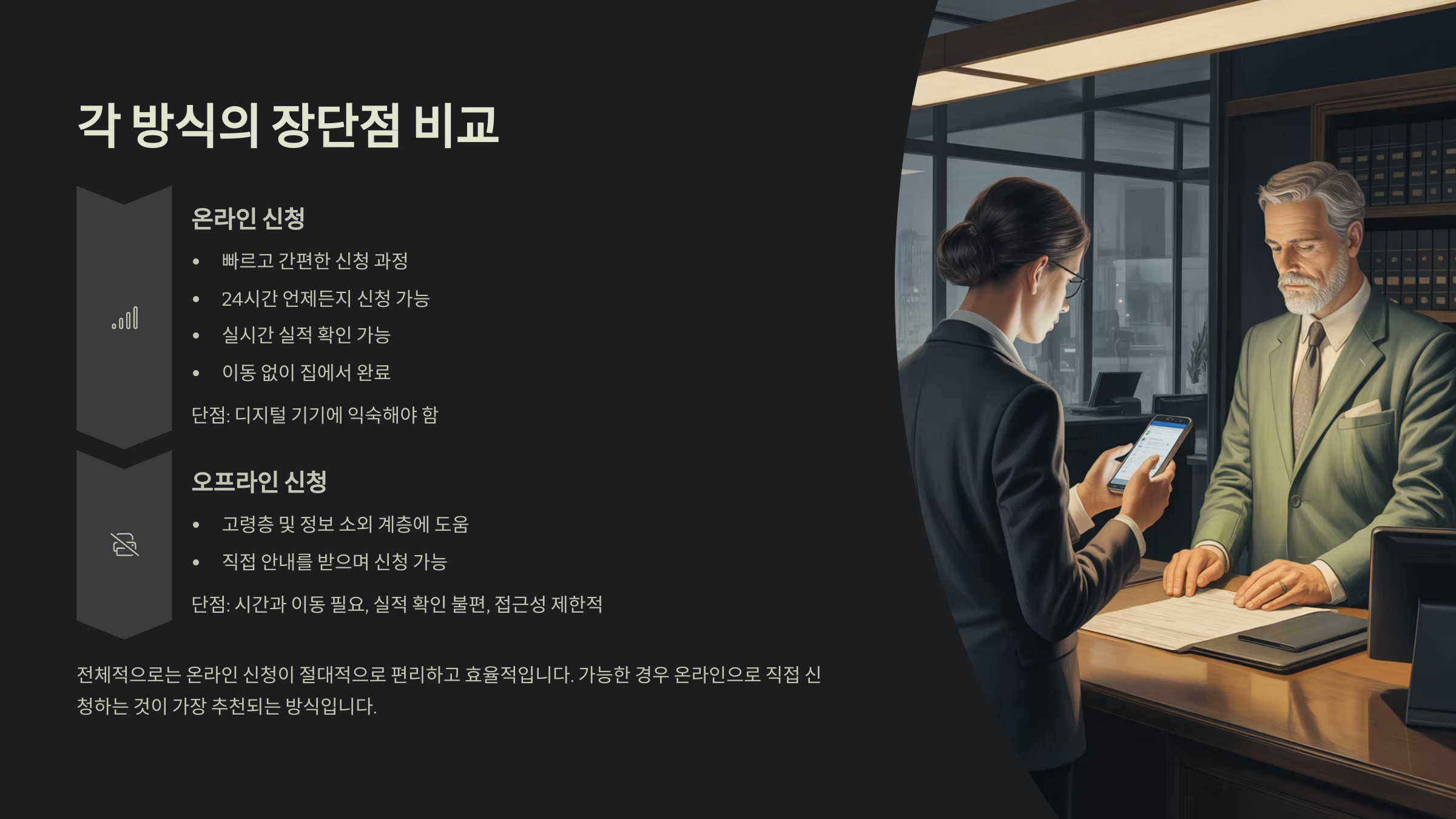 각 방식의 장단점 비교