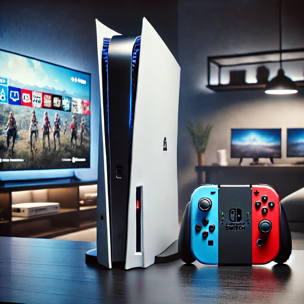 ps5 와 닌텐도 스위치 같이 있는사진