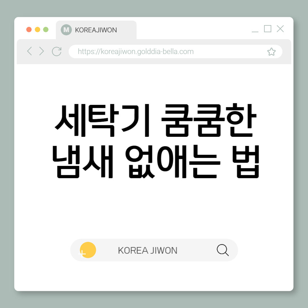 세탁기 쿰쿰한 냄새 없애는 방법