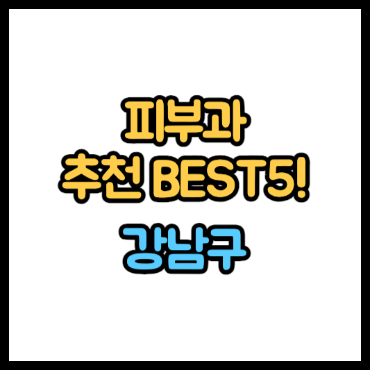 강남구 근처피부과 추천 신사역 피부과 추천 BEST5!!