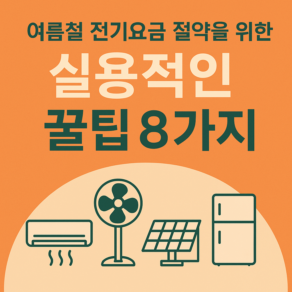 여름철 전기요금 절약을 위한 실용적인 꿀팁 8가지